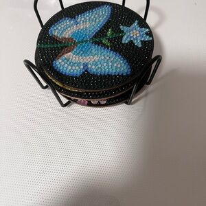 Butterfly Design Coasters with Holder